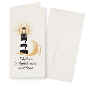 I believe in lighthouses and hope - greetings card